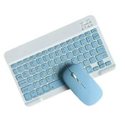 JYNOFD Ultra Slim Wireless Bluetooth Portable Keyboard \u0026 Mouse Combo, Cyan